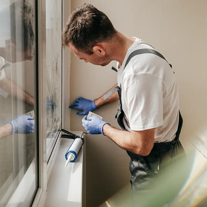 caulking around window